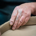John Higgins at work in his studio 2018
